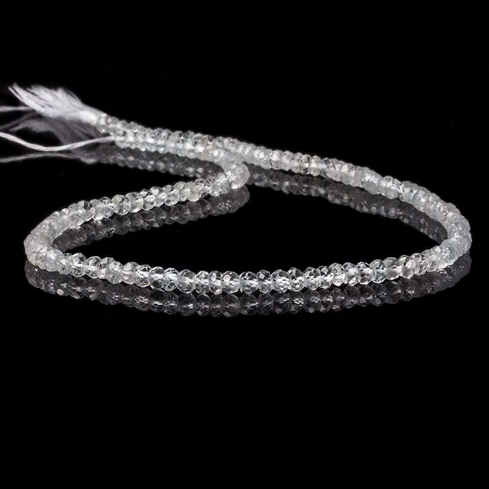 4mm White Topaz Faceted Rondelle Beads 13 inch 107 pieces - Beadsofcambay.com