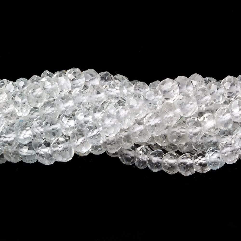 4mm White Topaz Faceted Rondelle Beads 13 inch 107 pieces - Beadsofcambay.com