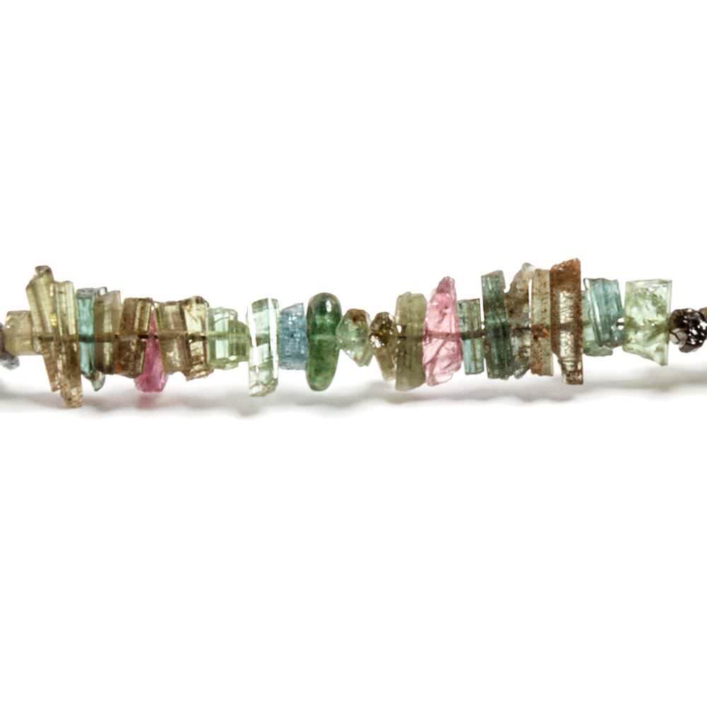 4x2-9x1.5mm Multi Color Tourmaline Natural Crystal 7.5 inch 100 pieces - Beadsofcambay.com