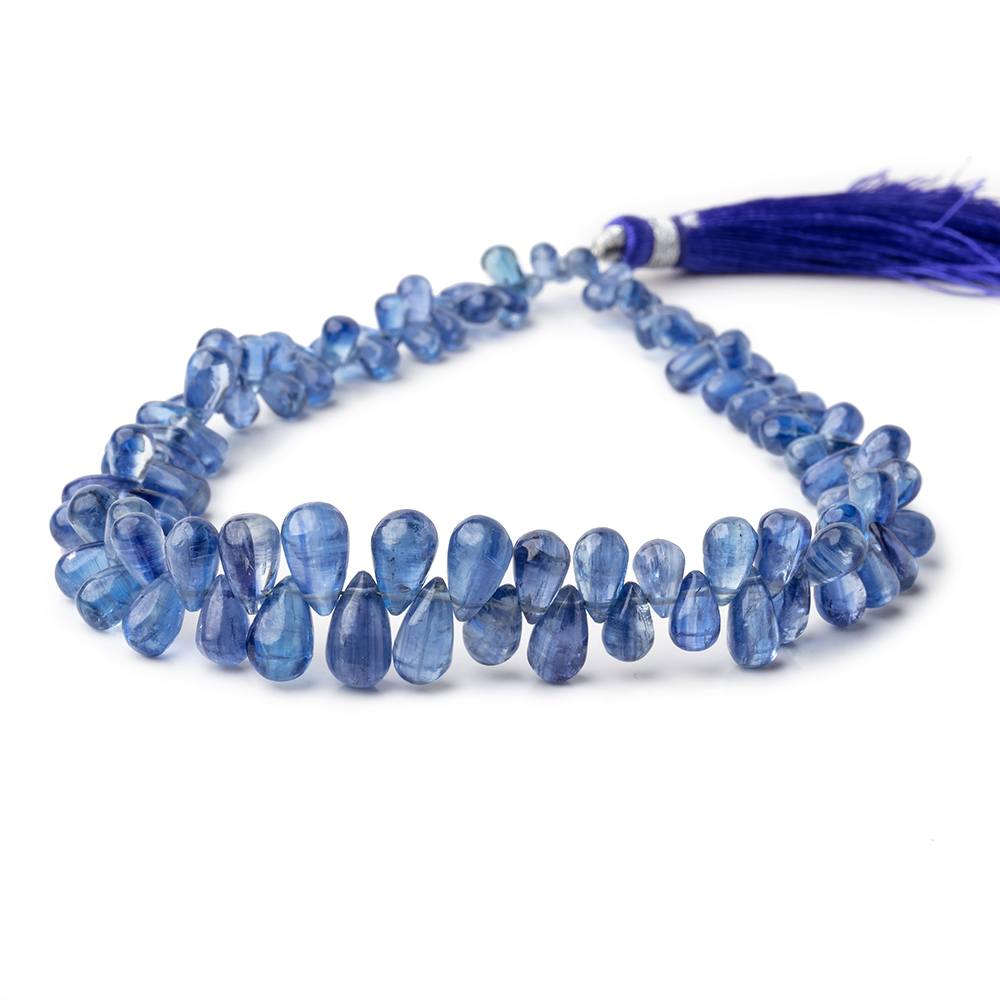 4x3-10x5mm Kyanite Plain Tear Drop Beads 10 inch 99 pieces AA - Beadsofcambay.com