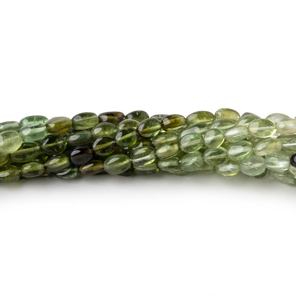 4x3-5x3.5mm Green Tourmaline Plain Oval Beads 16 inch 78 pieces AA - Beadsofcambay.com