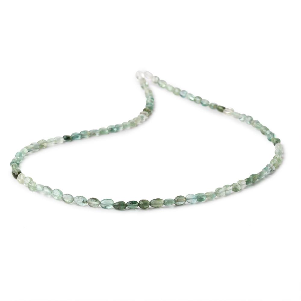 4x3-5x3.5mm Green Tourmaline Plain Oval Beads 16 inch 89 pieces AA - Beadsofcambay.com