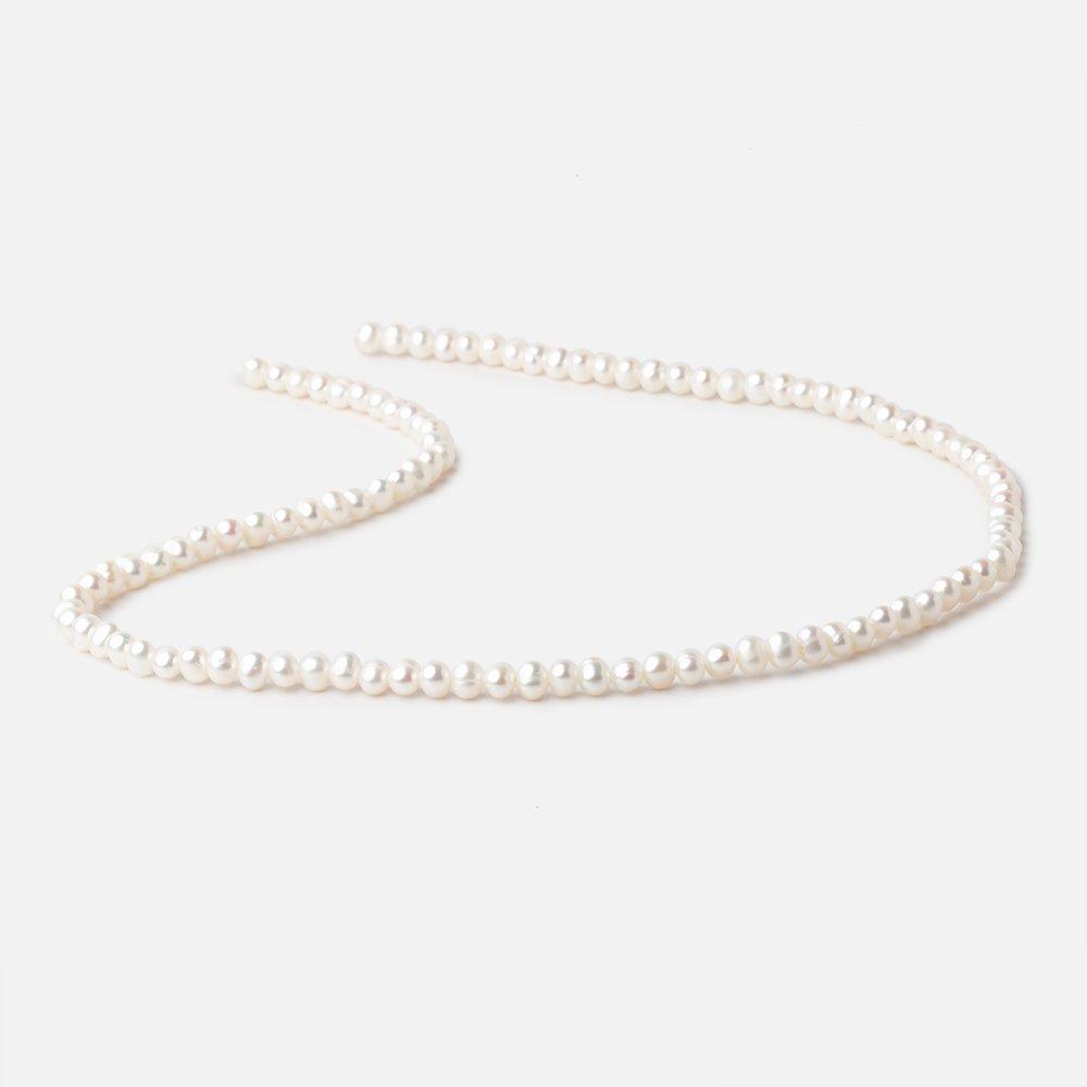 4x3-5x4mm Creamy White Off Round Freshwater Pearls 15 inch 106 pieces - Beadsofcambay.com