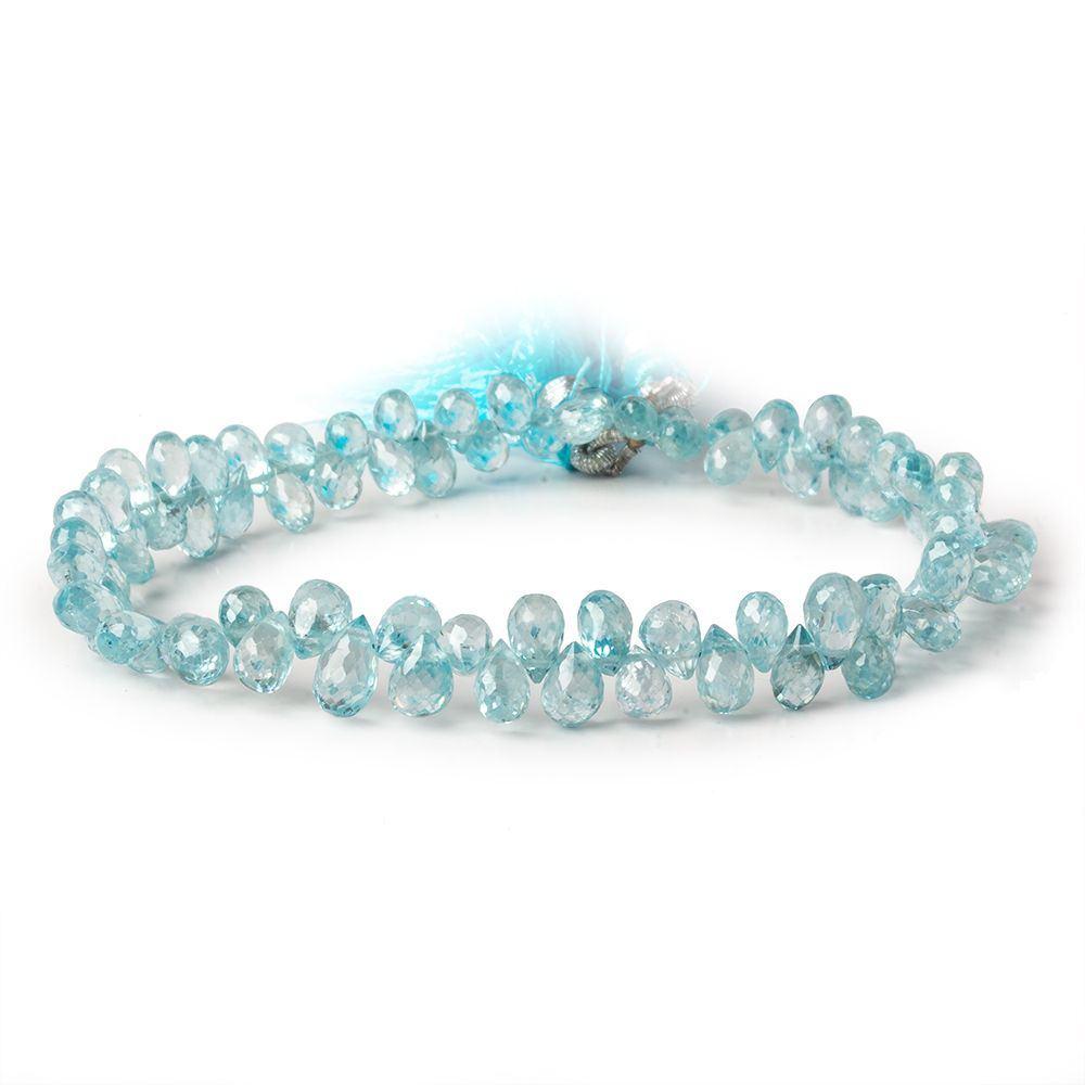 4x3-6x3mm Blue Zircon Faceted Tear Drop Beads 8 inch 91 pieces A - Beadsofcambay.com