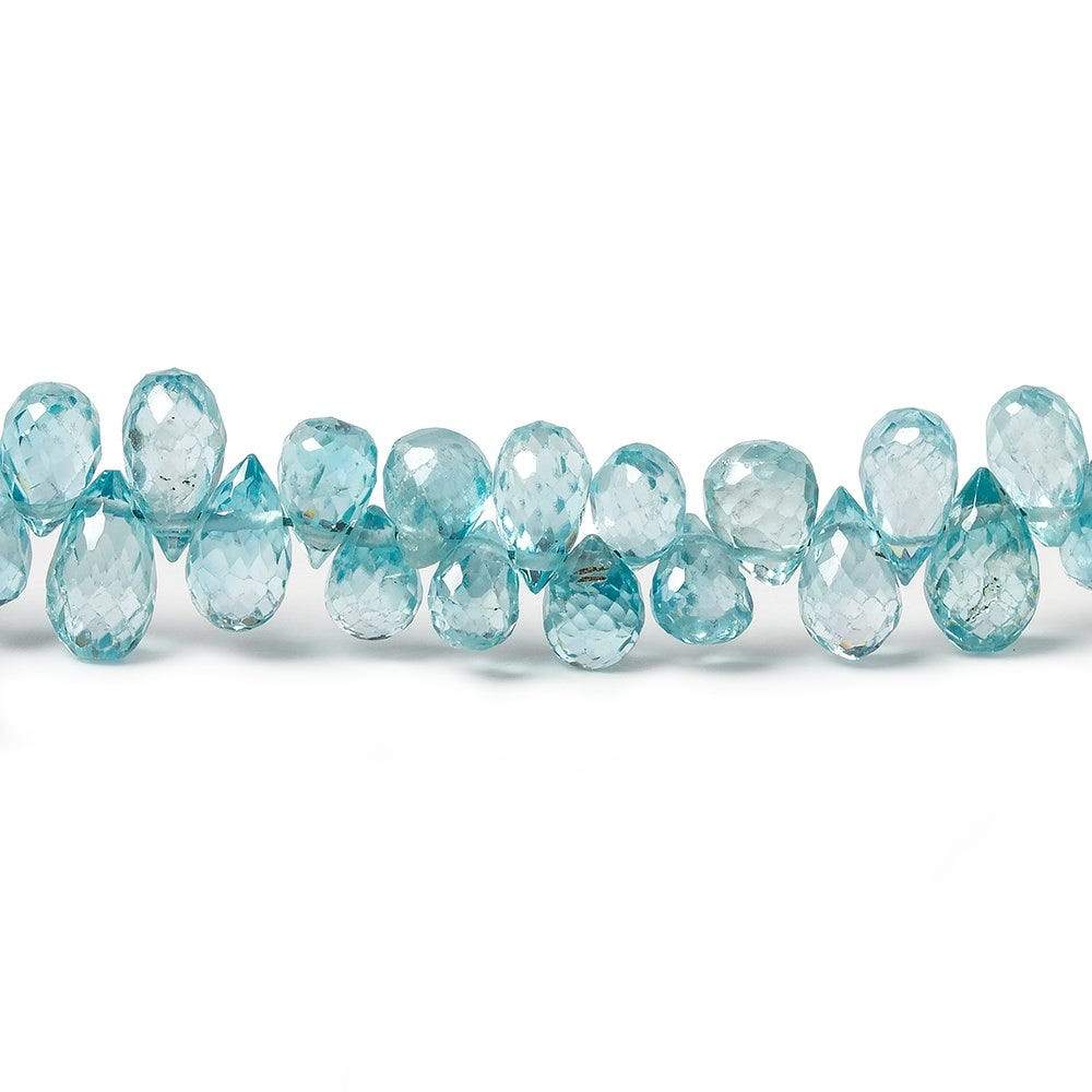 4x3-6x3mm Blue Zircon Faceted Tear Drop Beads 8 inch 93 pieces - Beadsofcambay.com