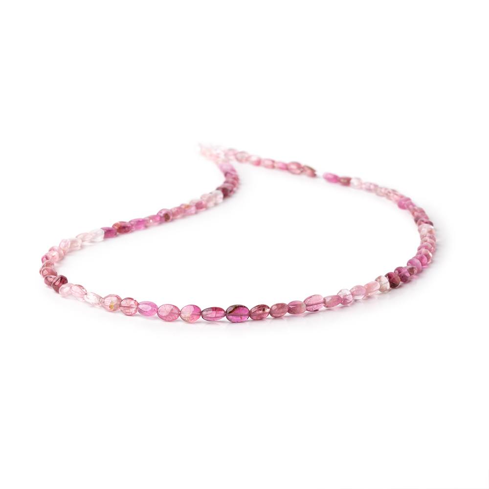 4x3-6x4mm Pink Tourmaline Plain Oval Beads 16 inch 70 pieces AA - Beadsofcambay.com
