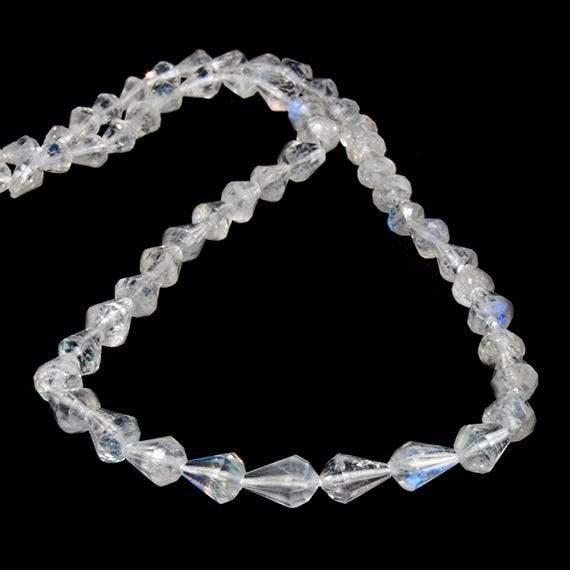 4x3-7x5mm Rainbow Moonstone Petite Faceted Tear Drop 15 inch 57 Beads - Beadsofcambay.com