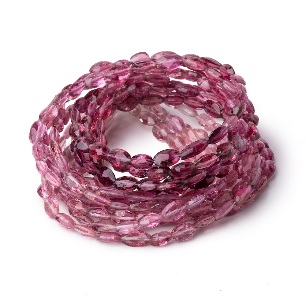 4x3-7x5mm Rubellite Tourmaline Faceted Marquise Beads 16.5 inch 58 pieces AA - BeadsofCambay.com