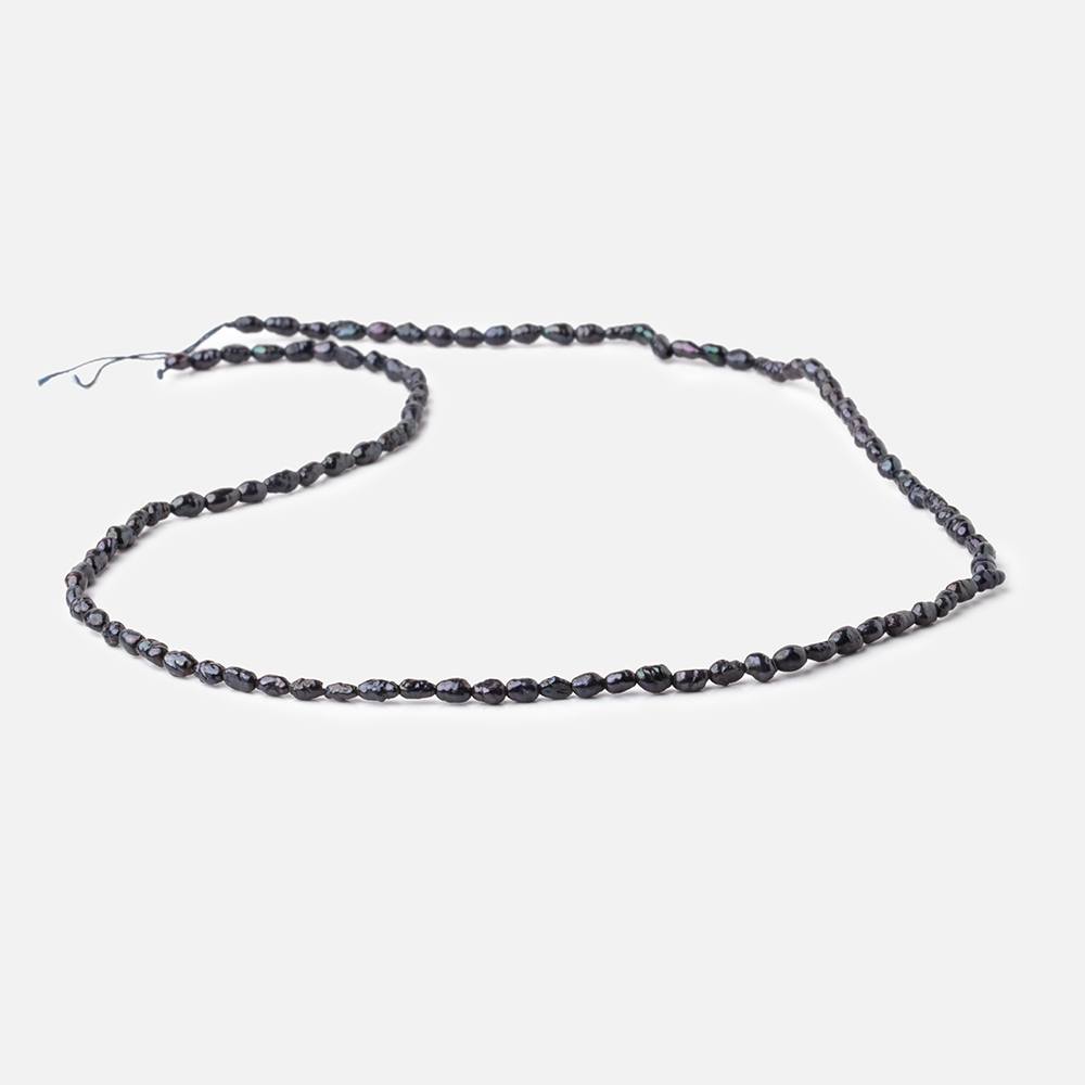 4x3mm Black Baroque Freshwater Pearl beads 15.5 inch 100 pieces - Beadsofcambay.com