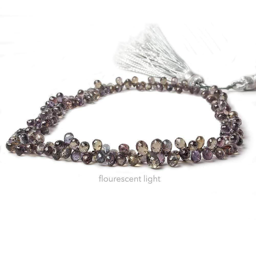 4x3mm Color Change Avocado Sapphire Tear Drop Briolette 8.5 inch 140 pieces - Beadsofcambay.com