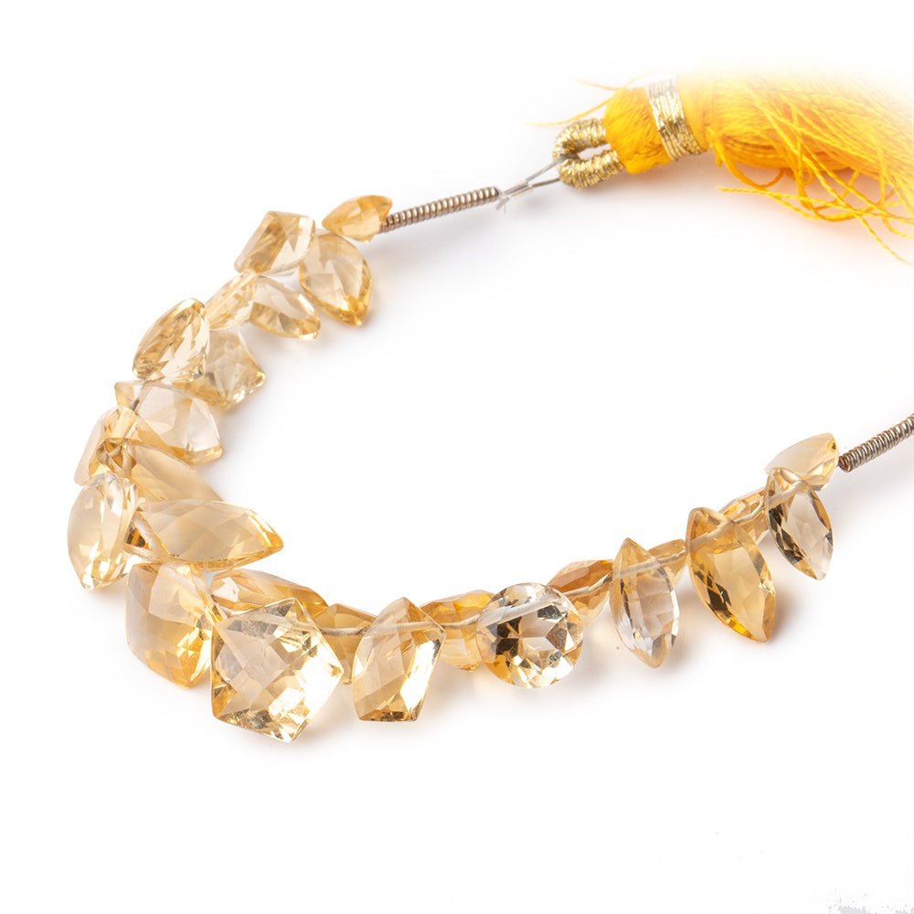 4x4-11x6mm Citrine Faceted Mixed Shaped Beads 3.5 inch 26 pieces AAA - Beadsofcambay.com