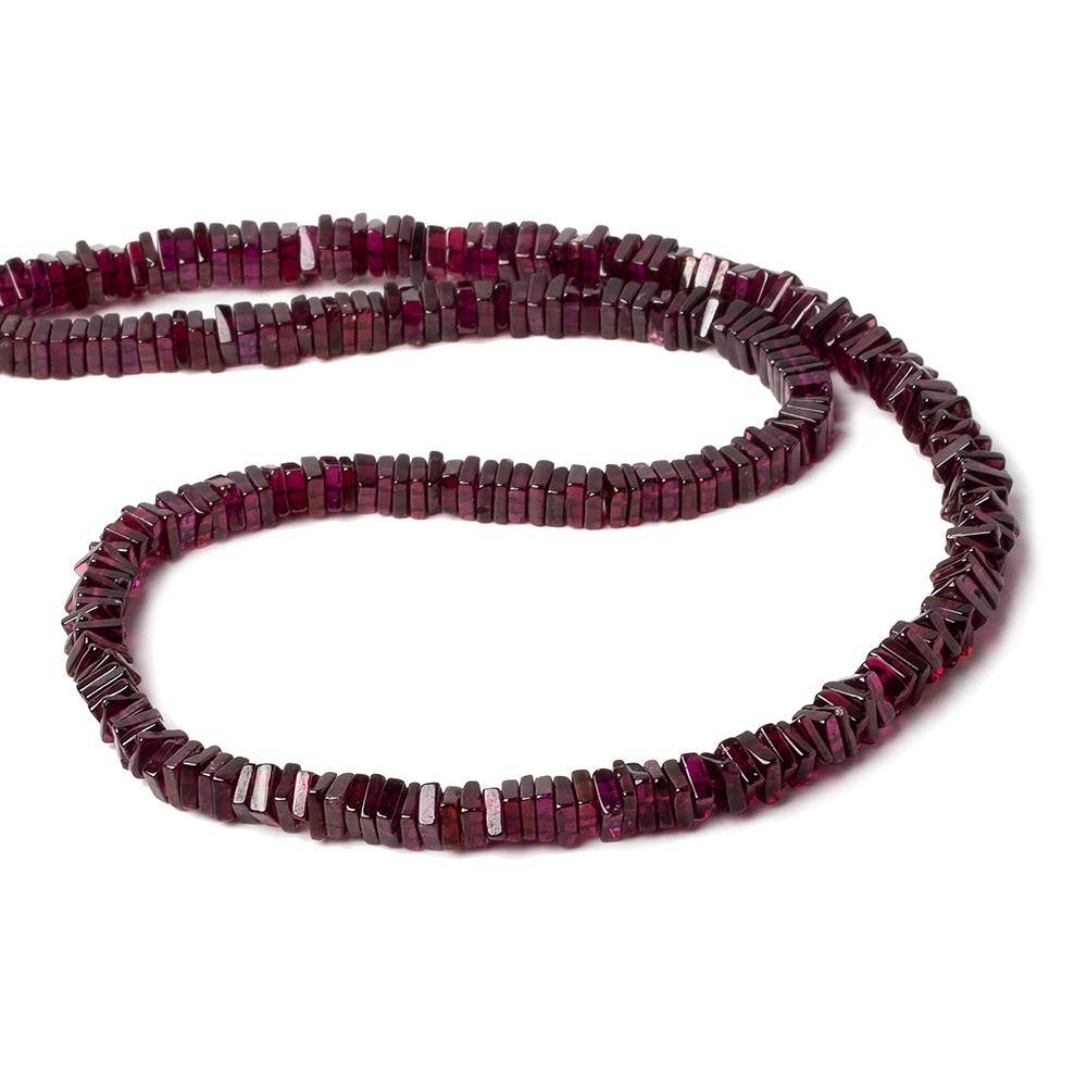 4x4-5x5mm Rhodolite Garnet Plain Square Heshi 16 inch 246 beads - Beadsofcambay.com