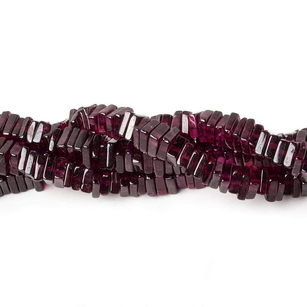 4x4-5x5mm Rhodolite Garnet Plain Square Heshi 16 inch 246 beads - Beadsofcambay.com