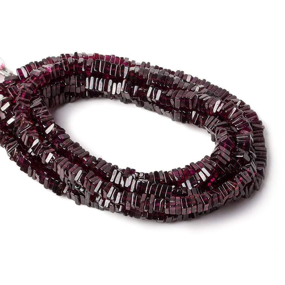 4x4-5x5mm Rhodolite Garnet Plain Square Heshi 16 inch 246 beads - Beadsofcambay.com