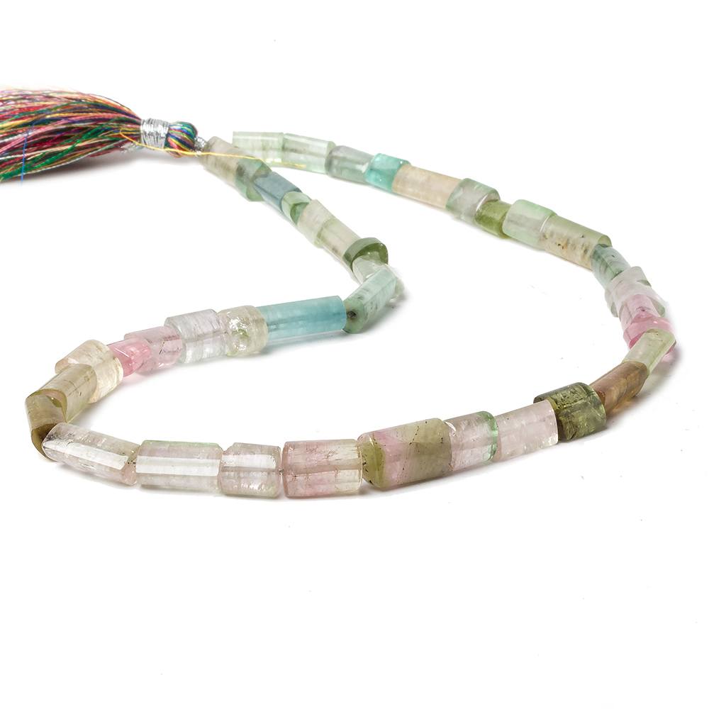 4x5-15x5mm Multi Color Tourmaline plain tube beads 16 inch 42 pieces A Grade - Beadsofcambay.com