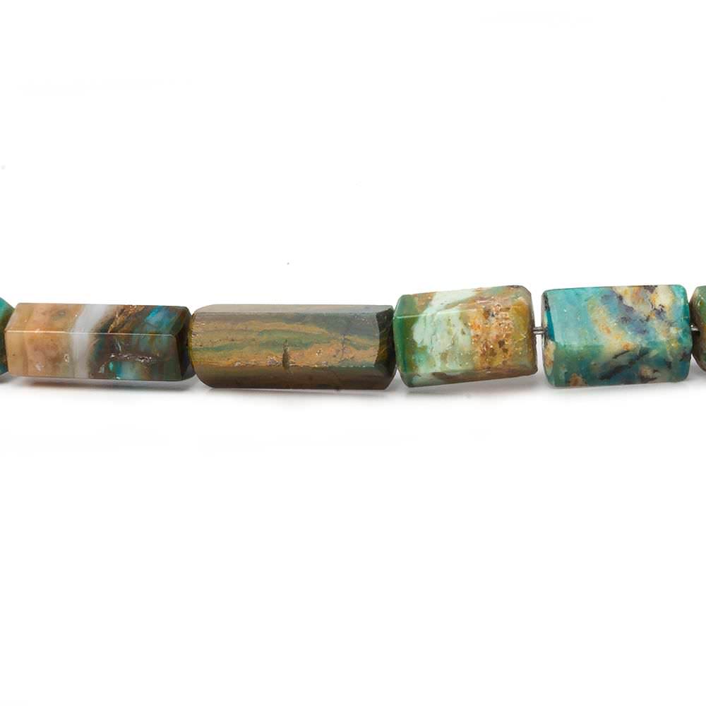 4x5-6x19mm Blue Peruvian Opal plain hexagonal beads 18 inch 46 pieces - Beadsofcambay.com
