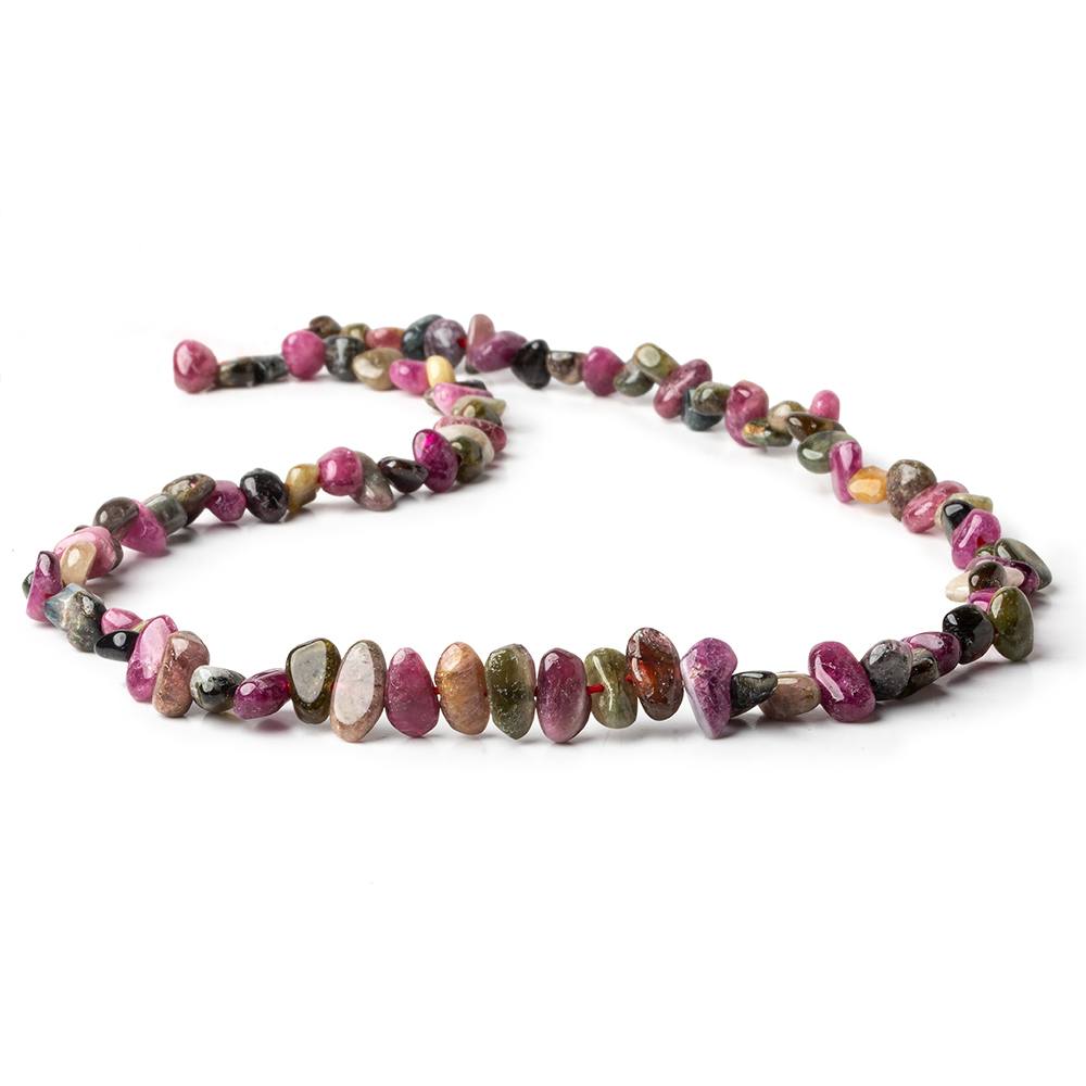 4x5-8x5mm Multi Color Tourmlaine plain nuggets 16 inch 91 beads - Beadsofcambay.com