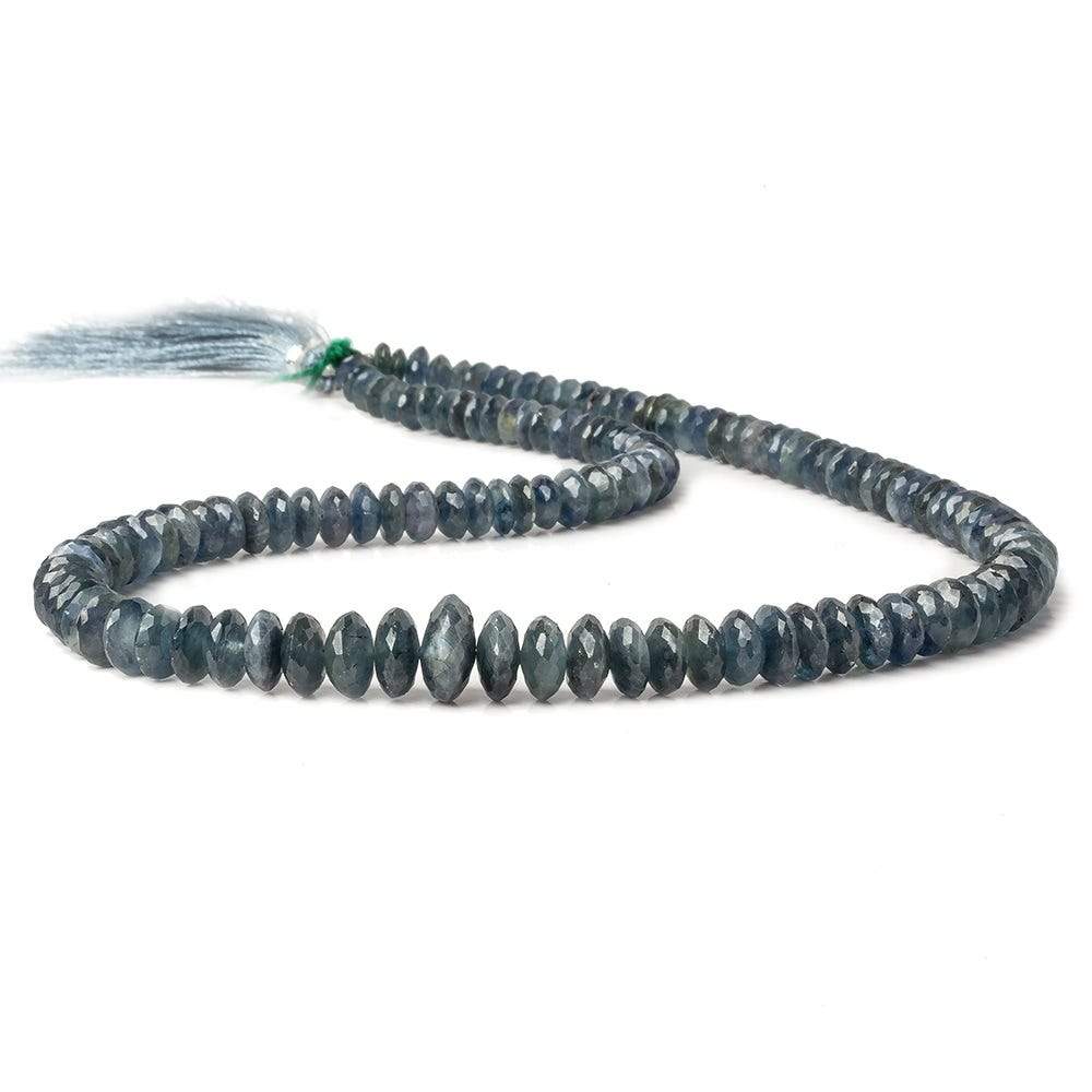 5-9mm Blue Sapphire German Faceted Rondelle Beads 16 inch 136 pieces - Beadsofcambay.com