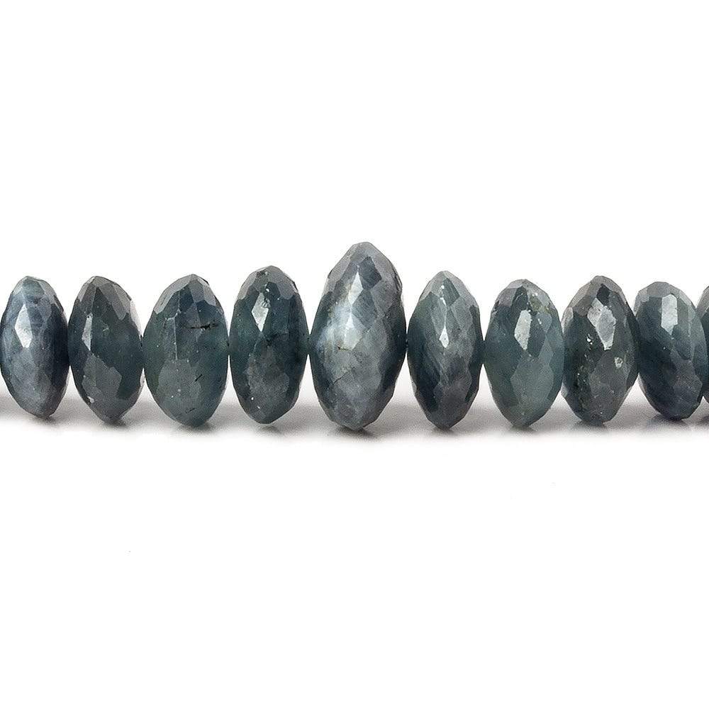 5-9mm Blue Sapphire German Faceted Rondelle Beads 16 inch 136 pieces - Beadsofcambay.com