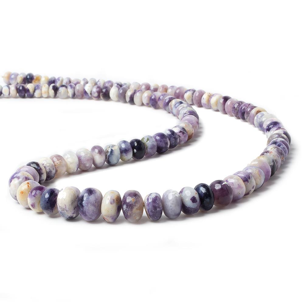 5 - 10mm Morado Purple Opal Plain Rondelle Beads 18 inch 115 pieces - Beadsofcambay.com