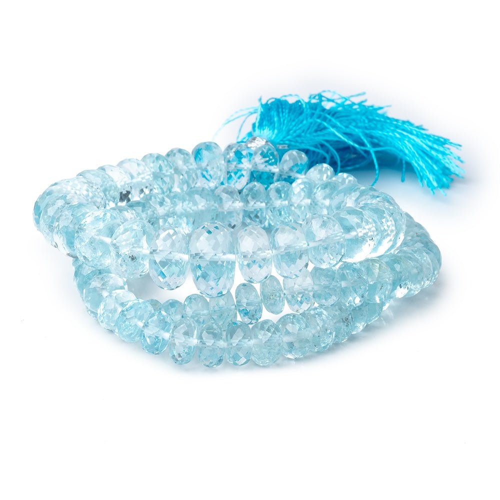 5-10mm Sky Blue Topaz Faceted Rondelle Beads 16 inch 100 pieces AAA - Beadsofcambay.com