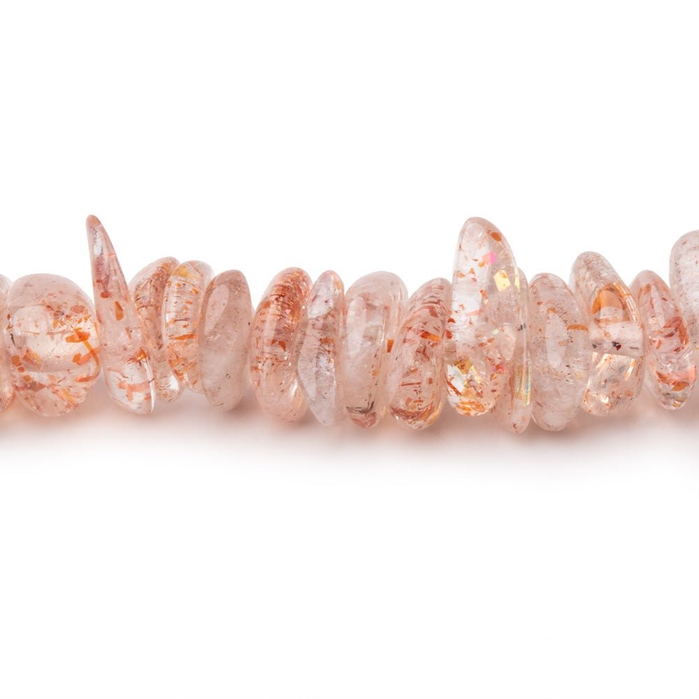 5-10mm Sunstone Plain Chip Beads 16.5 inch 139 pieces - Beadsofcambay.com