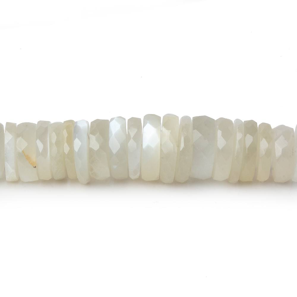 5-10mm White Moonstone faceted rondelle beads 15.5 inch 170 pieces - Beadsofcambay.com
