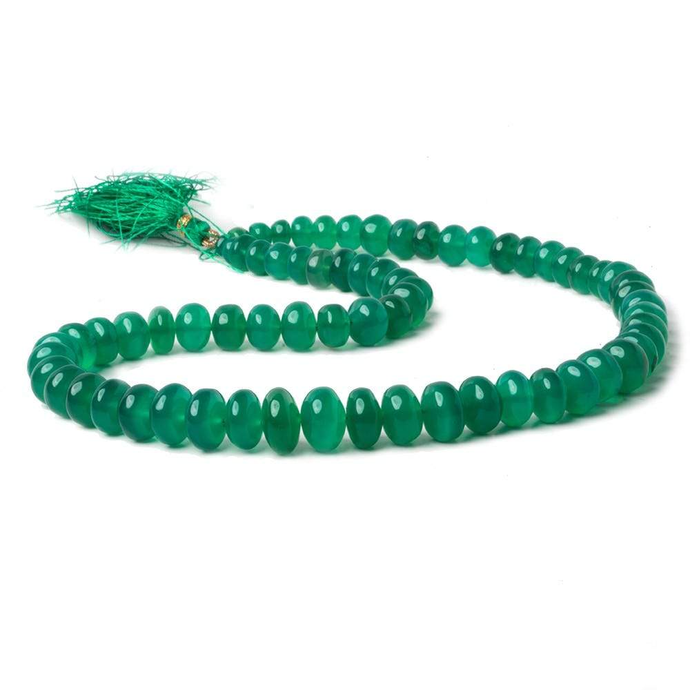 5-11mm Green Onyx Plain Rondelle Beads 16 inch 70 pieces - Beadsofcambay.com