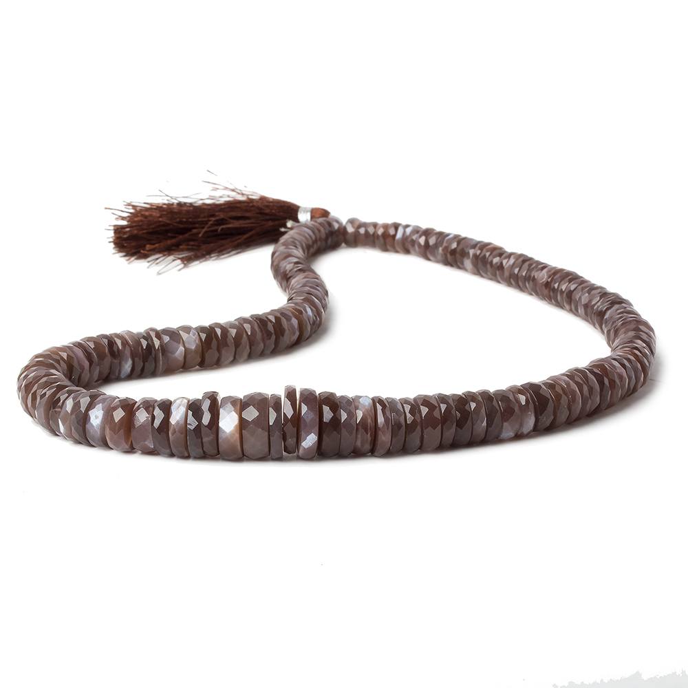 5-12mm Chocolate Moonstone faceted heshi beads 16 inch 130 pieces - Beadsofcambay.com