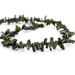 5-13mm Green Tourmaline Natural Crystal Top Drilled 180 pcs - Beadsofcambay.com
