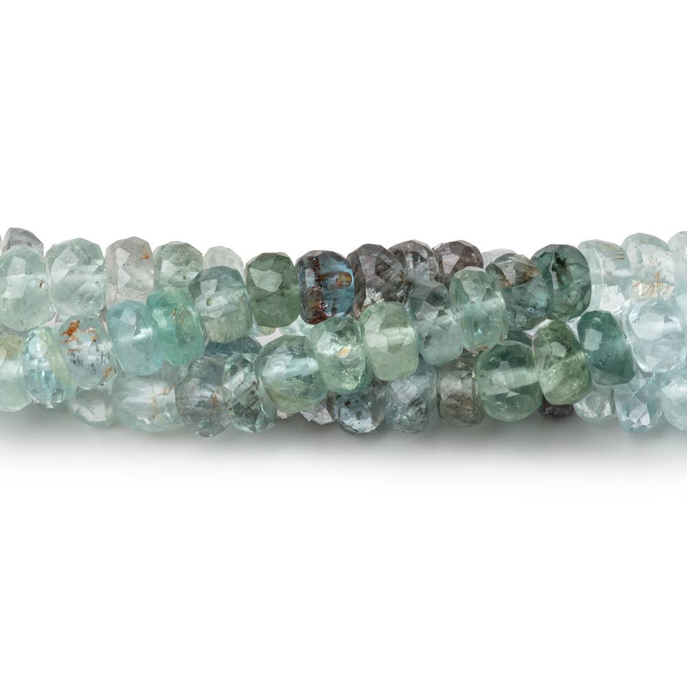 5-5.5mm Multi Moss Aquamarine faceted rondelle beads 16 inch 127 pieces - Beadsofcambay.com