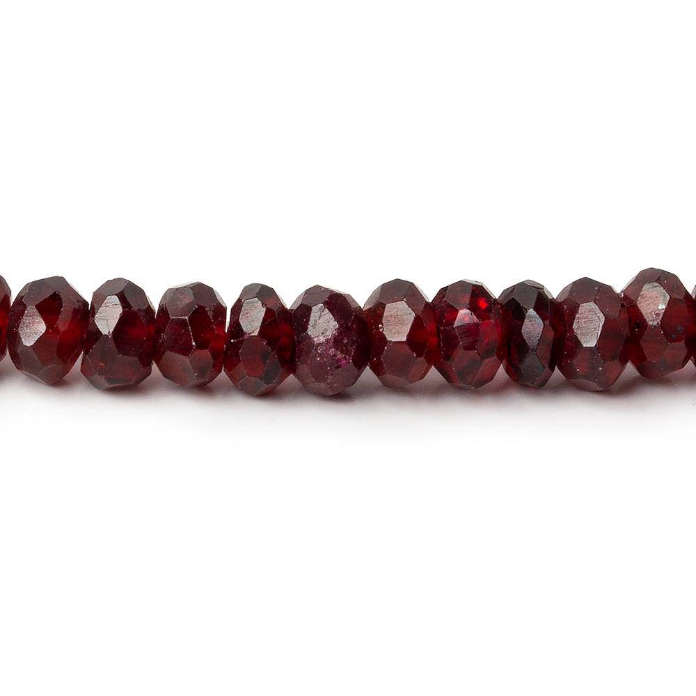 5-5.5mm Rhodolite Garnet Faceted Rondelle Beads 14 inch 92 pieces - Beadsofcambay.com