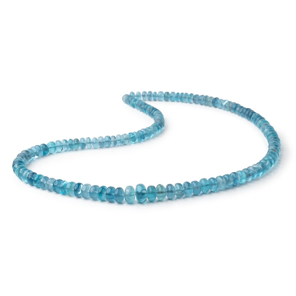 5-6.5mm Teal Fluorite Plain Rondelle Beads 18 inch 128 pieces AA - Beadsofcambay.com