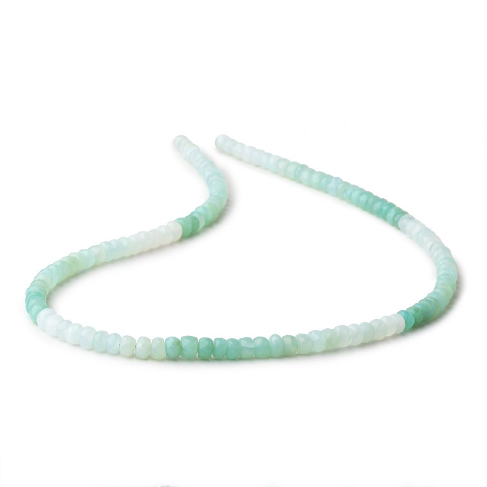 5-6mm Blue Peruvian Opal Faceted Rondelle Beads 16 inch 105 pieces - Beadsofcambay.com