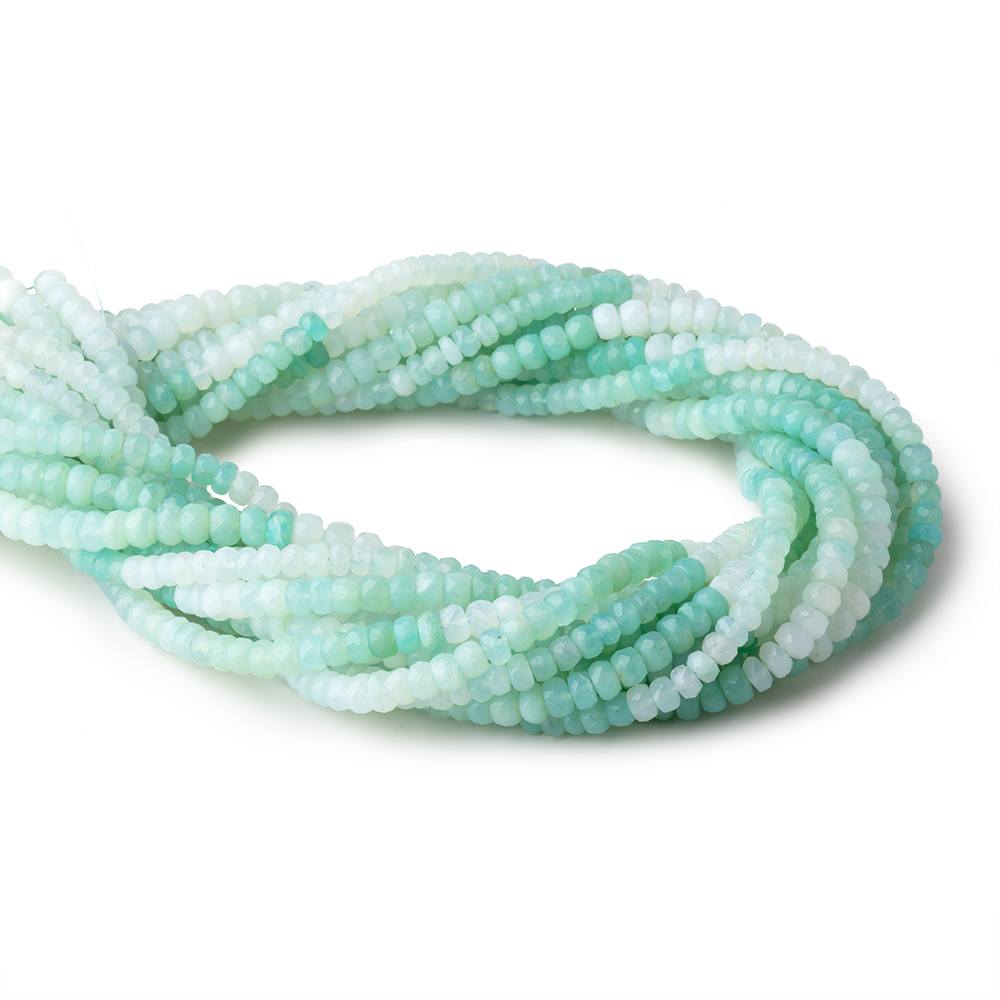 5-6mm Blue Peruvian Opal Faceted Rondelle Beads 16 inch 105 pieces - Beadsofcambay.com