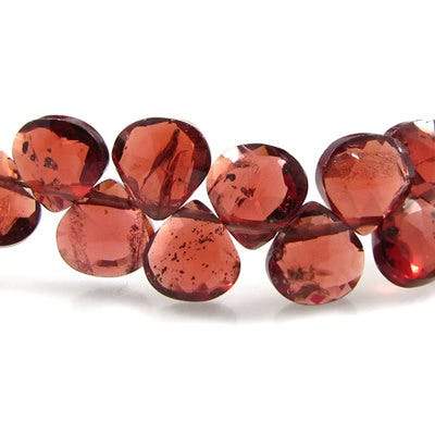 5-6mm Garnet Heart Briolette 8 inch 63 pieces - Beadsofcambay.com