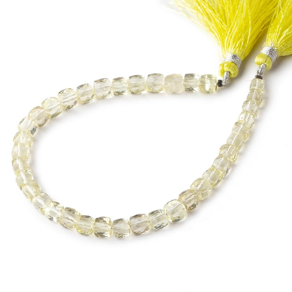 5-6mm Lemon Quartz Faceted Cube Beads 8.25 inch 36 pieces - Beadsofcambay.com