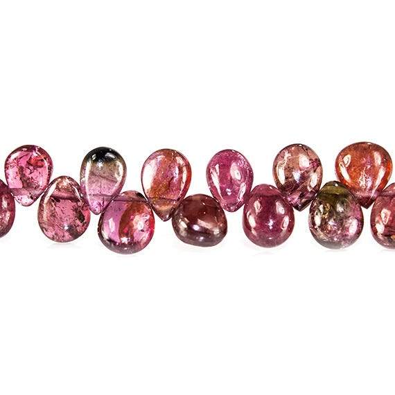 5-6mm Multi Color Afghani Tourmaline Plain Pear - Beadsofcambay.com