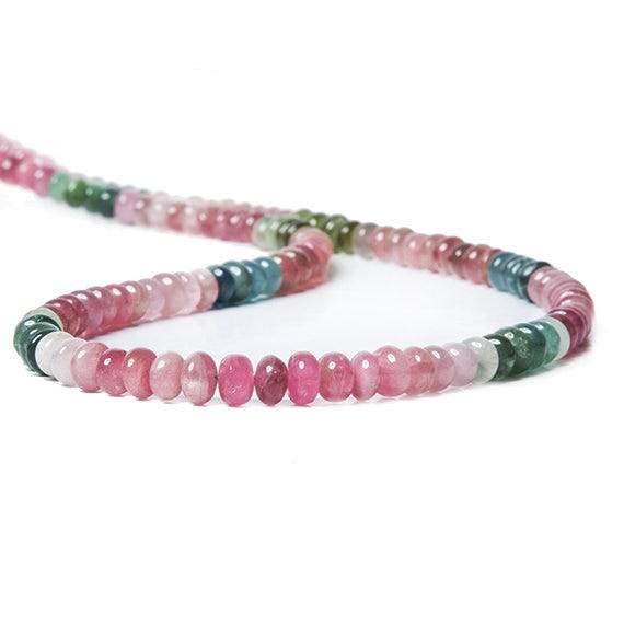 5-6mm MultiColor Tourmaline plain rondelle Beads 16 inch 125 pieces - Beadsofcambay.com