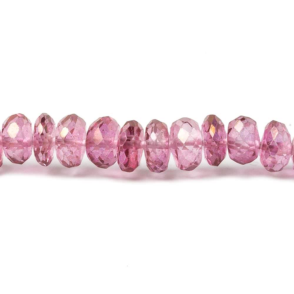 5-6mm Mystic Pink Topaz Faceted Rondelle Beads 8 inch 60 beads - Beadsofcambay.com