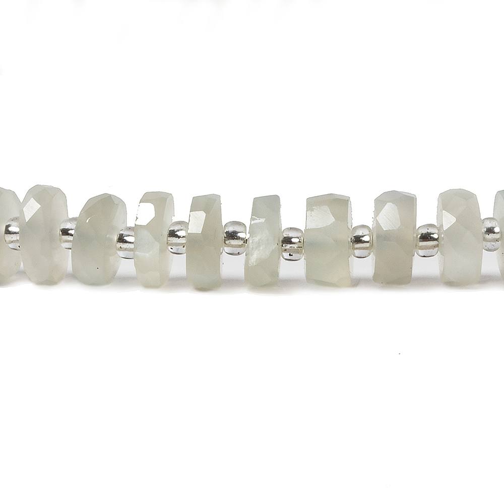5-6mm Sage Moonstone faceted heshi beads 16 inch 90 pieces - Beadsofcambay.com