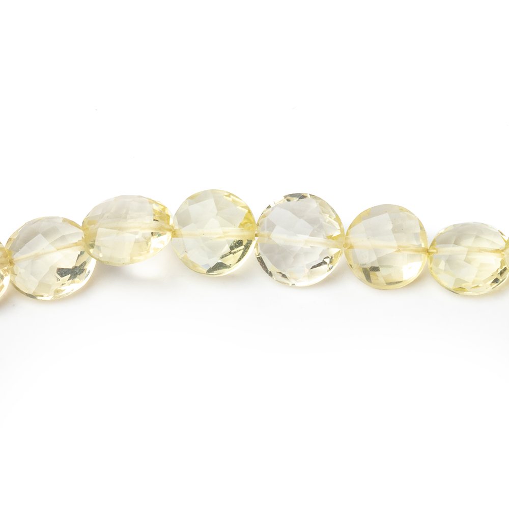 5-7mm Lemon Quartz Faceted Coin Beads 16 inch 67 pieces - Beadsofcambay.com