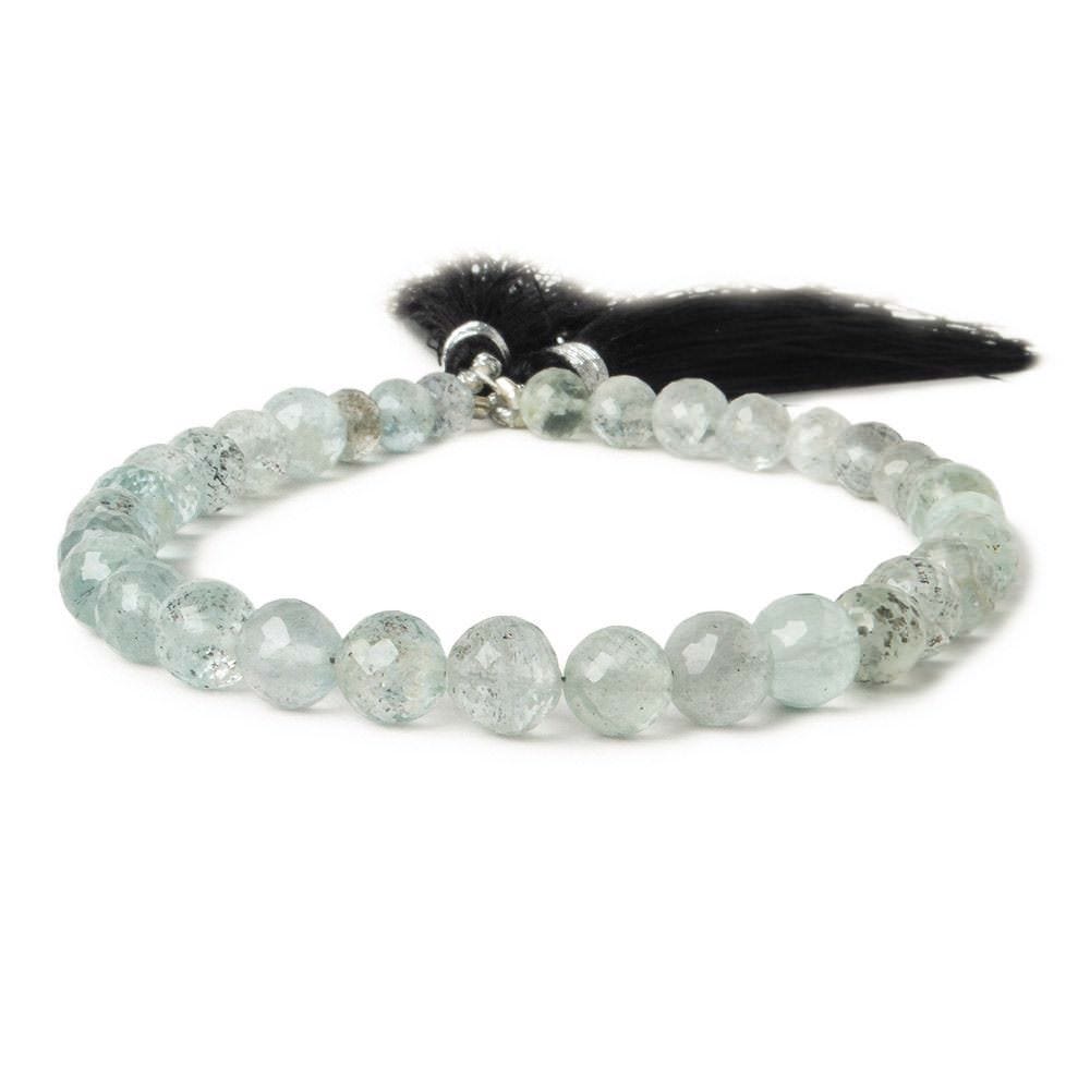 5-7mm Moss Aquamarine Faceted Round 8.25 inch 33 pcs A - Beadsofcambay.com