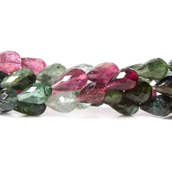 5-7mm Multi Color Tourmaline Beads Straight Drilled Tear Drop 50 pcs - Beadsofcambay.com