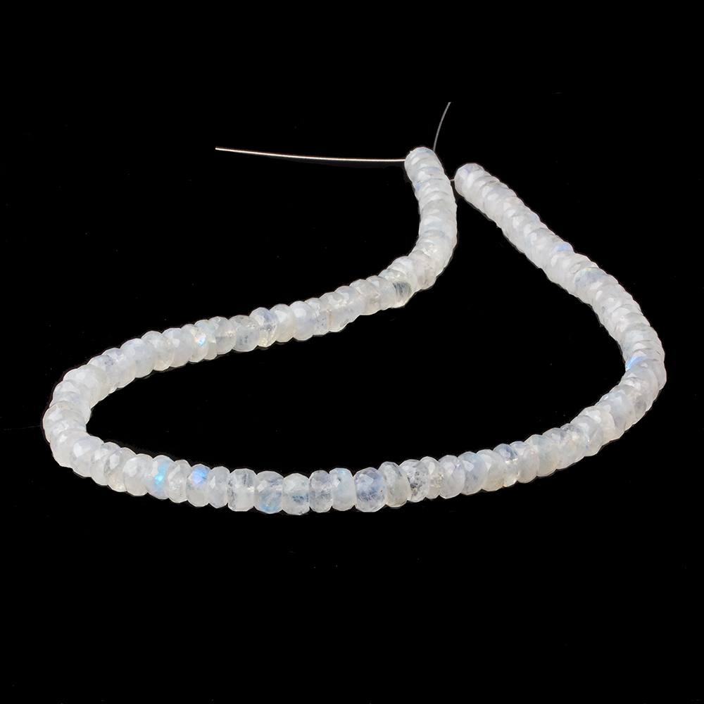5-7mm Rainbow Moonstone Faceted Rondelle Beads 13.5 inch 85 beads AA - Beadsofcambay.com