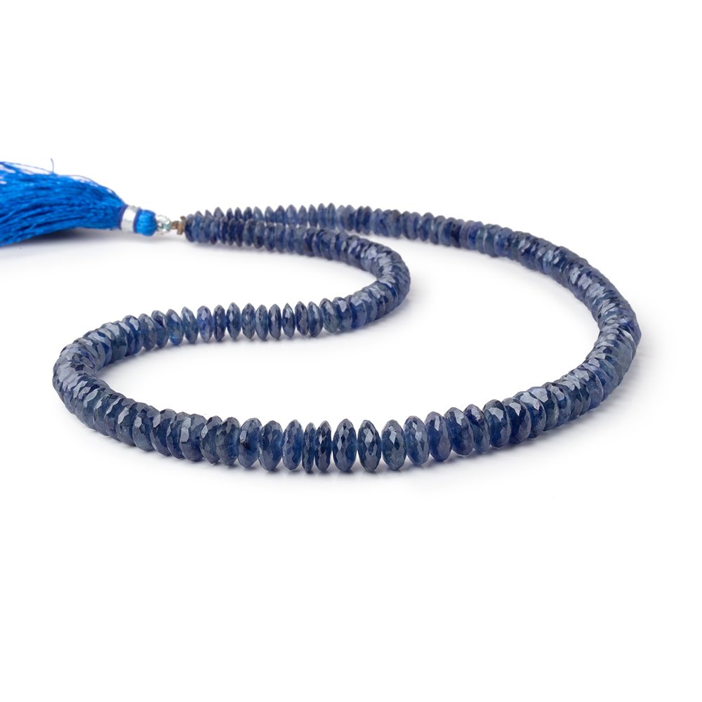 5-8.5mm Blue Sapphire German Faceted Rondelles 16 inch 162 Beads - Beadsofcambay.com