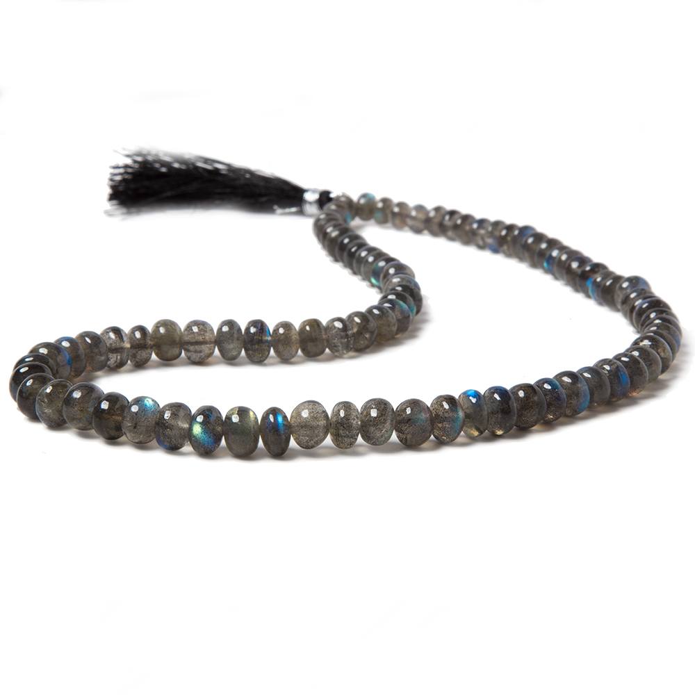 5-8mm Labradorite Plain Rondelle Beads 15 inch 86 pieces - Beadsofcambay.com