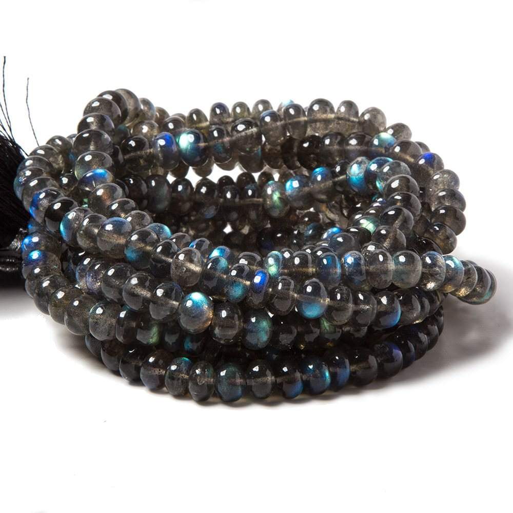 5-8mm Labradorite Plain Rondelle Beads 15 inch 86 pieces - Beadsofcambay.com