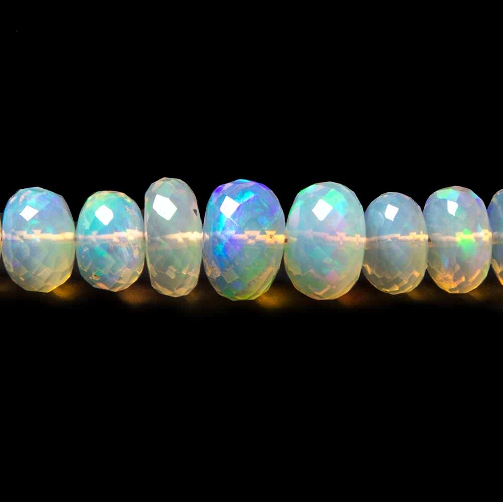 5-9mm Ethiopian Opal faceted rondelle beads 16 inch 119 pieces AAA - Beadsofcambay.com