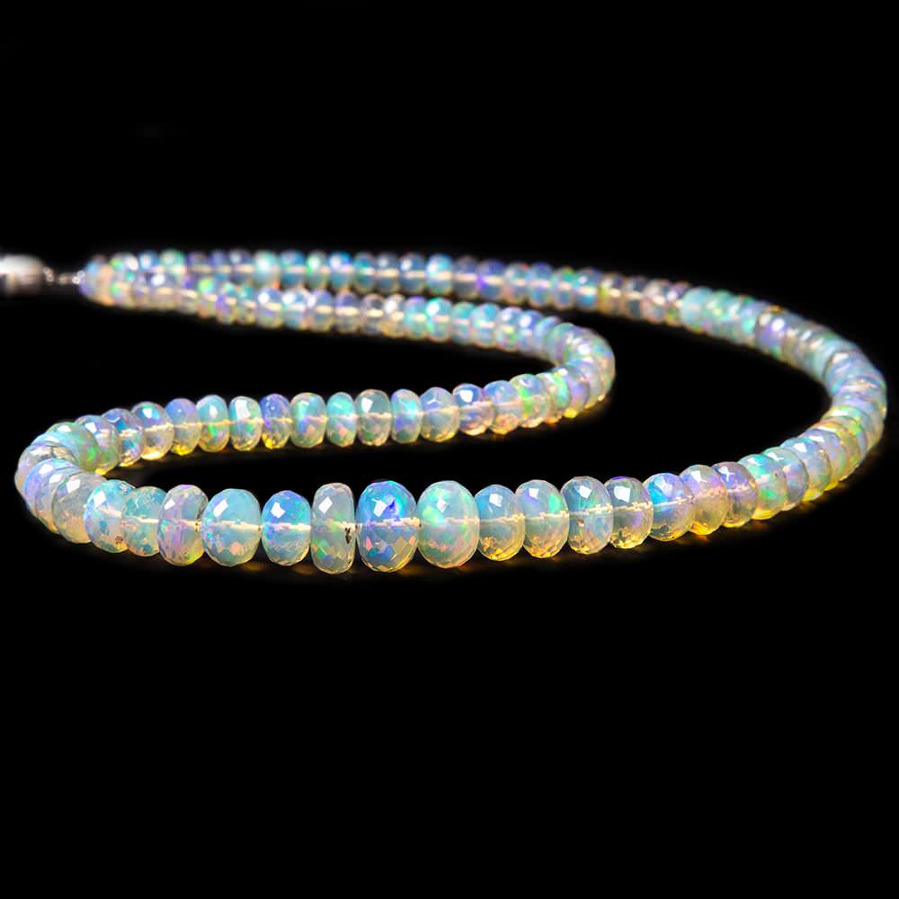 5-9mm Ethiopian Opal faceted rondelle beads 16 inch 119 pieces AAA - Beadsofcambay.com